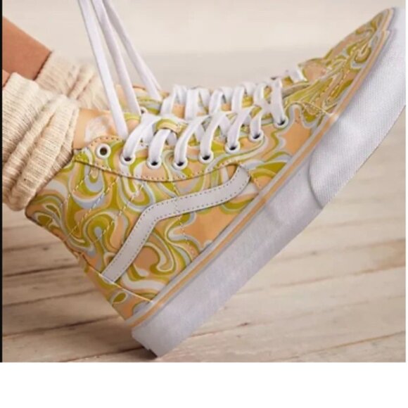 BNWT Vans SK8-HI Tapered 'Yellow Green' swirl (5) KICKS - Picture 1 of 9